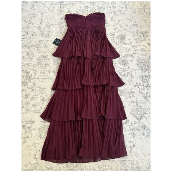 Lulus Seriously Sensational Plum Purple Strapless Tiered Maxi Dress Size XL NWT - Picture 3 of 9